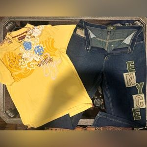 ENYCE™️ Rare Y2K Denim➕Knit Vintage Set